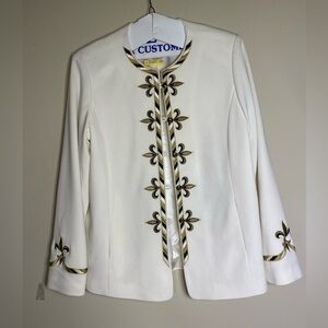 Bob Mackie Wearable Art Embroidered Cream Colored Jacket M